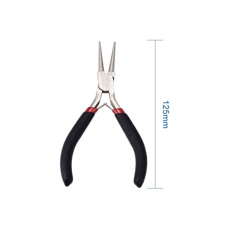 BB Beadthoven Beadthoven 1Set Round Nose Pliers Jewelry Tools for Memory Wire Looping Wrapping Beading Platinum Color 12.7cm/5 Inch Long - Image 4